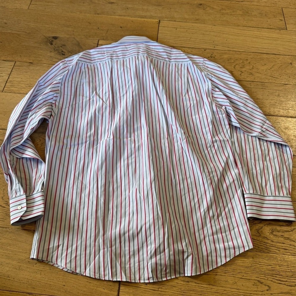Canali Men's Dress Shirt Striped Long Sleeve Button Up Italy Size 43/17‎ (1065) - Picture 4 of 8